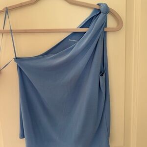 Abercrombie & Fitch Blue One-Shoulder Tank Top